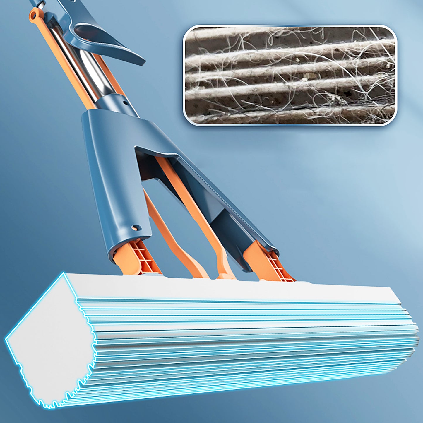 Mop Home Cleaning Sponge Floor Cleaning & Folding Absorbing Squeeze Water Magic Mop.