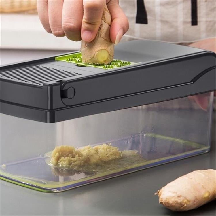 Multifunctional Vegetable Cutter, Hand Crank Roller Grater, Household Kitchen Vegetable Chopper, Slicer Potato Shredder, Vegetable Chopping Artifact, Green