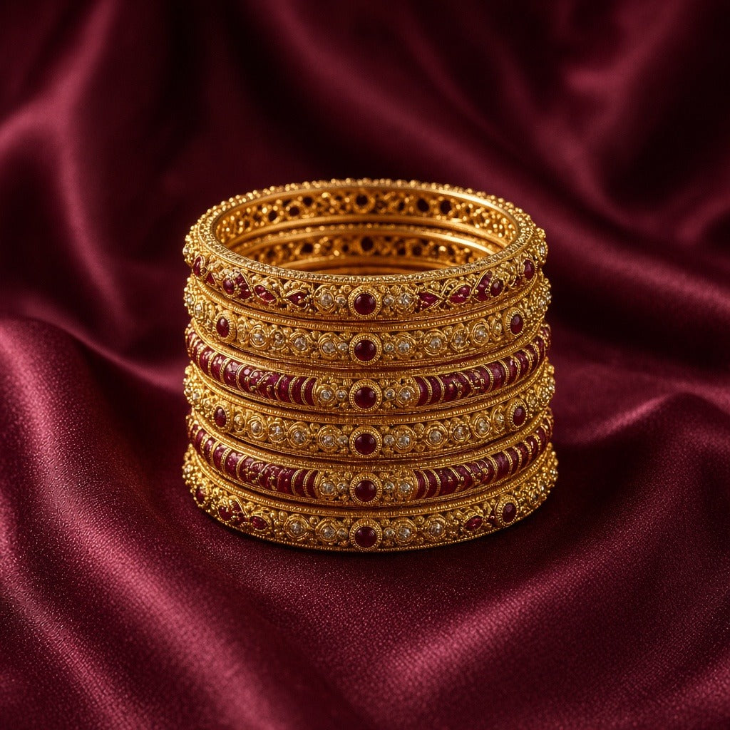 Gold-tone bangles