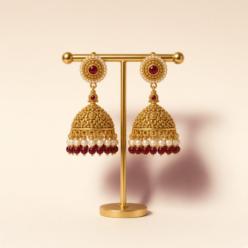 Gold-tone jhumkas