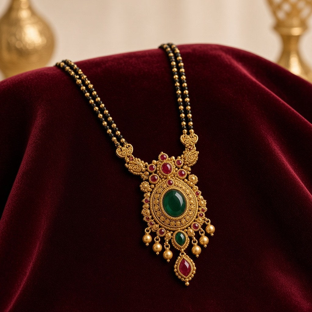 Black bead and gold mangalsutra