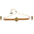 Green Gold-Plated Modern Choker Set - Vkart