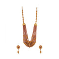 Red Five Layer Crystal Brass Mala - Vkart