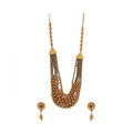 Green Five Layer Crystal Brass Mala - Vkart
