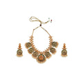 Green Goddess Temple Necklace & Jhumka Set - Vkart
