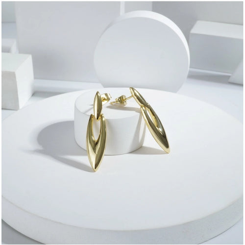 Gold-Tone Mini Office Earrings - Vkart - View 2