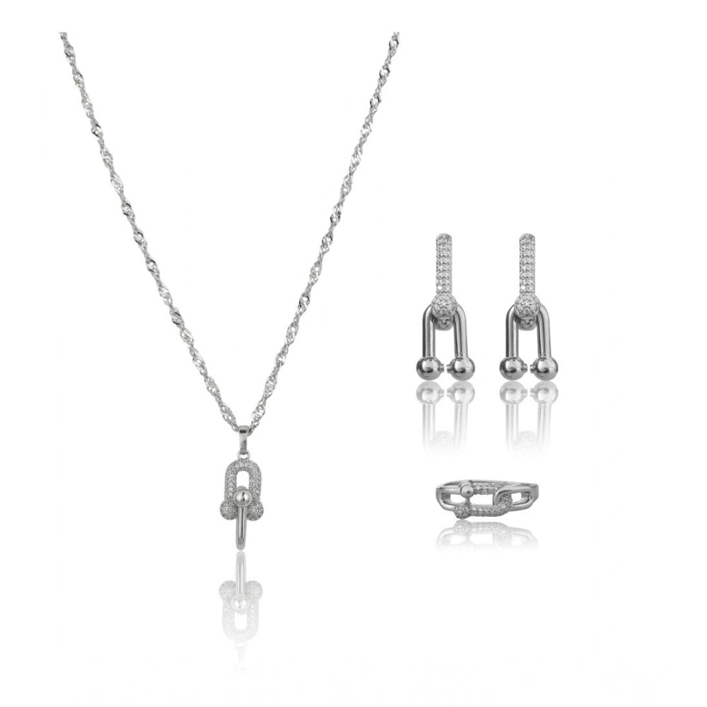 Silver Unique Design Steel Combo Jewellery - Vkart