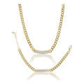 Gold Steel Bracelet & Necklace Combo - Vkart