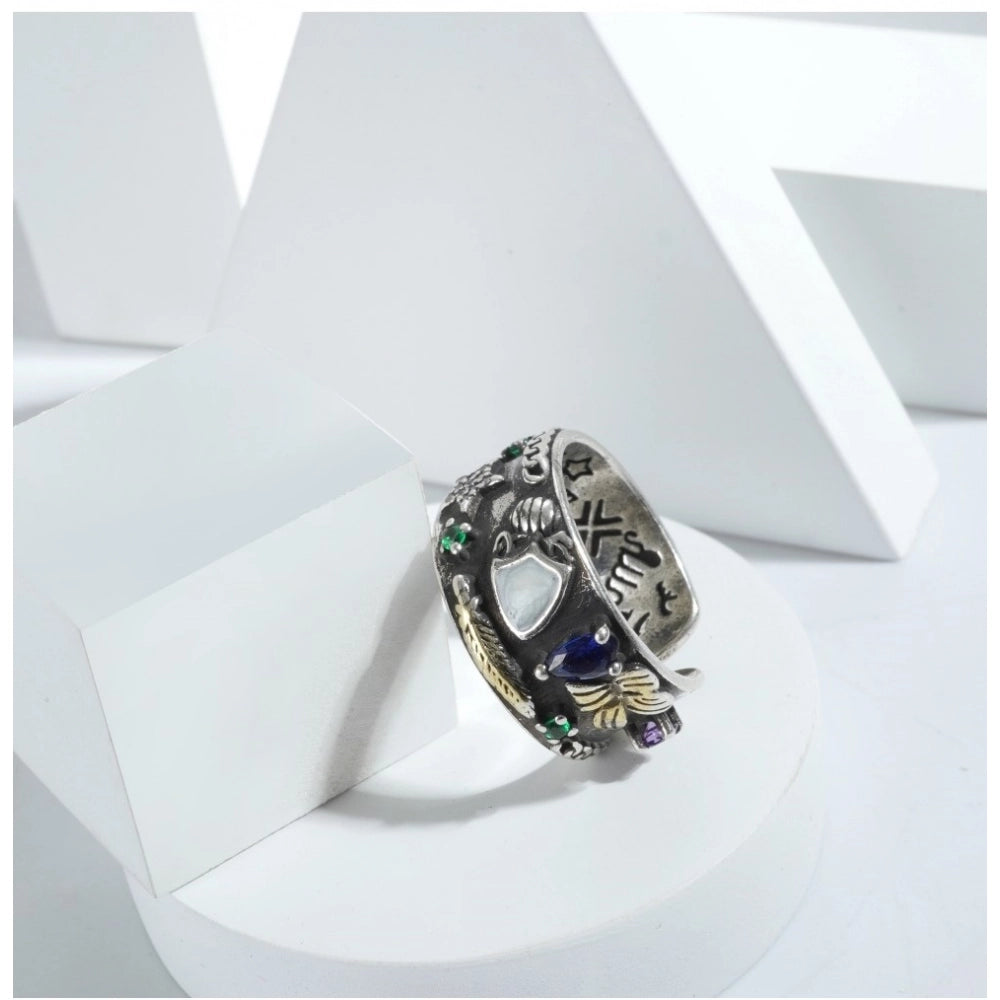 Silver Office Wear Steel Ring - Vkart - View 3