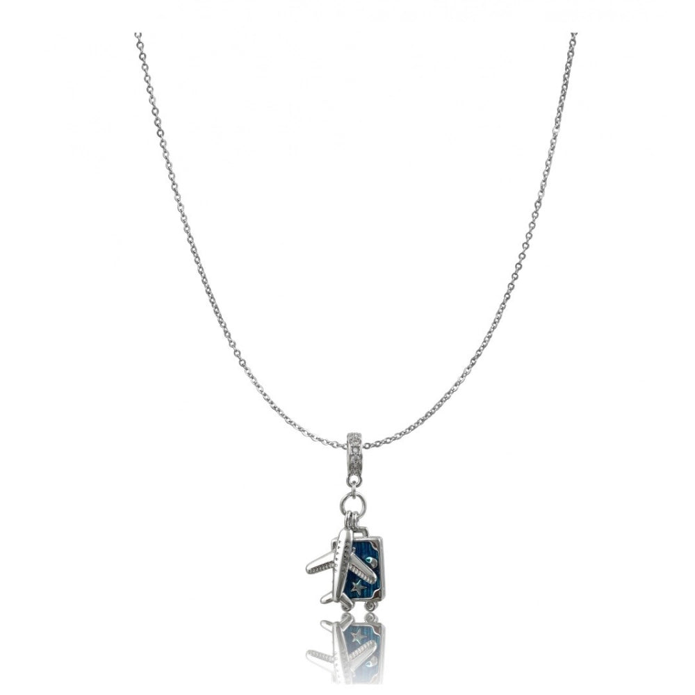 Silver Airplane Pendant Steel Chain - Vkart