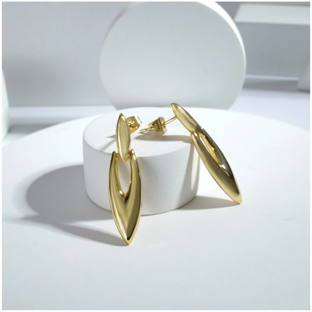 Gold-Tone Mini Office Earrings - Vkart - View 3