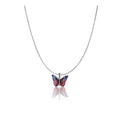 Silver Colourful Butterfly Pendant Chain - Vkart