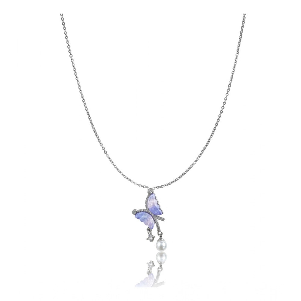 Silver Butterfly Dailywear Pendant Chain - Vkart