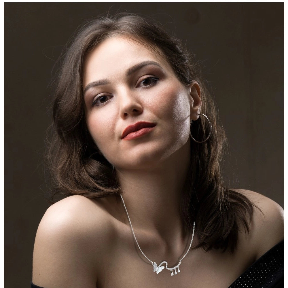 Silver Steel Pendant Chain - Vkart - View 3