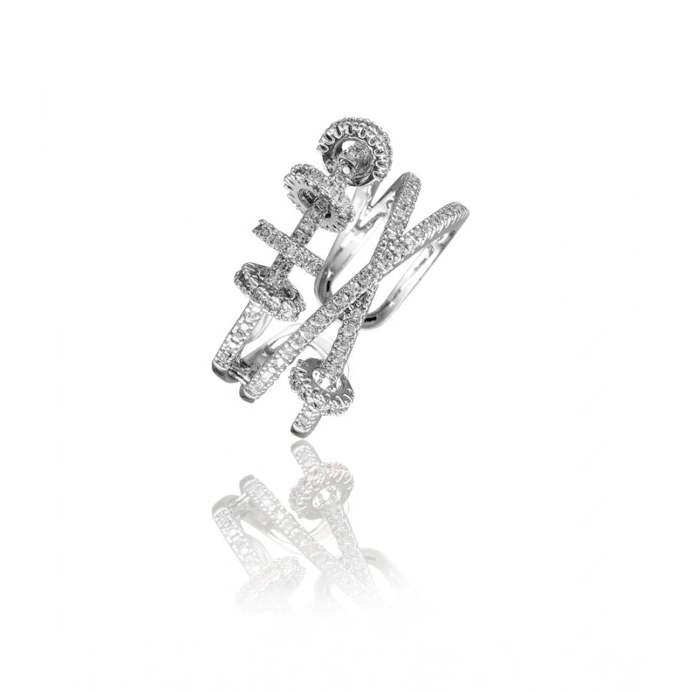 Silver Classic Steel Freesize Ring - Vkart