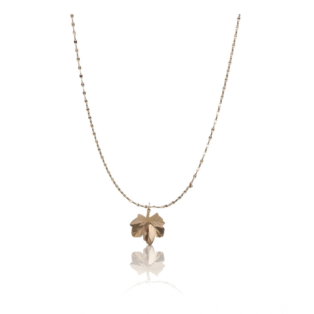 Gold Leaf Pendant Steel Chain - Vkart