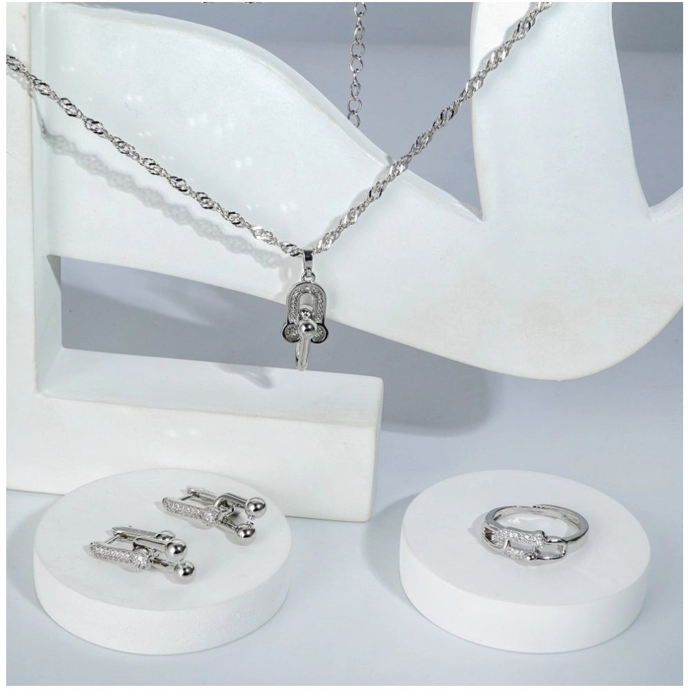 Silver Unique Design Steel Combo Jewellery - Vkart - View 2