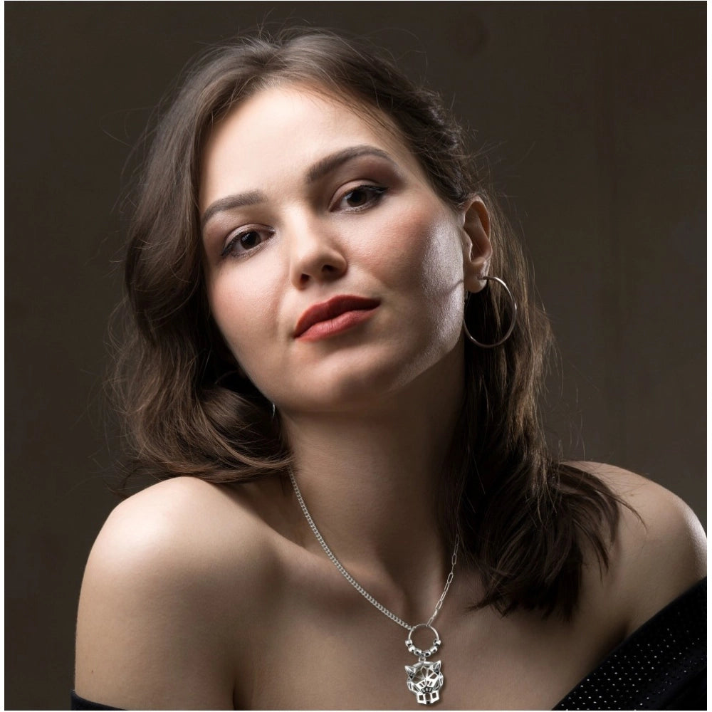 Silver Gen-Z Pendant Steel Chain - Vkart - View 3