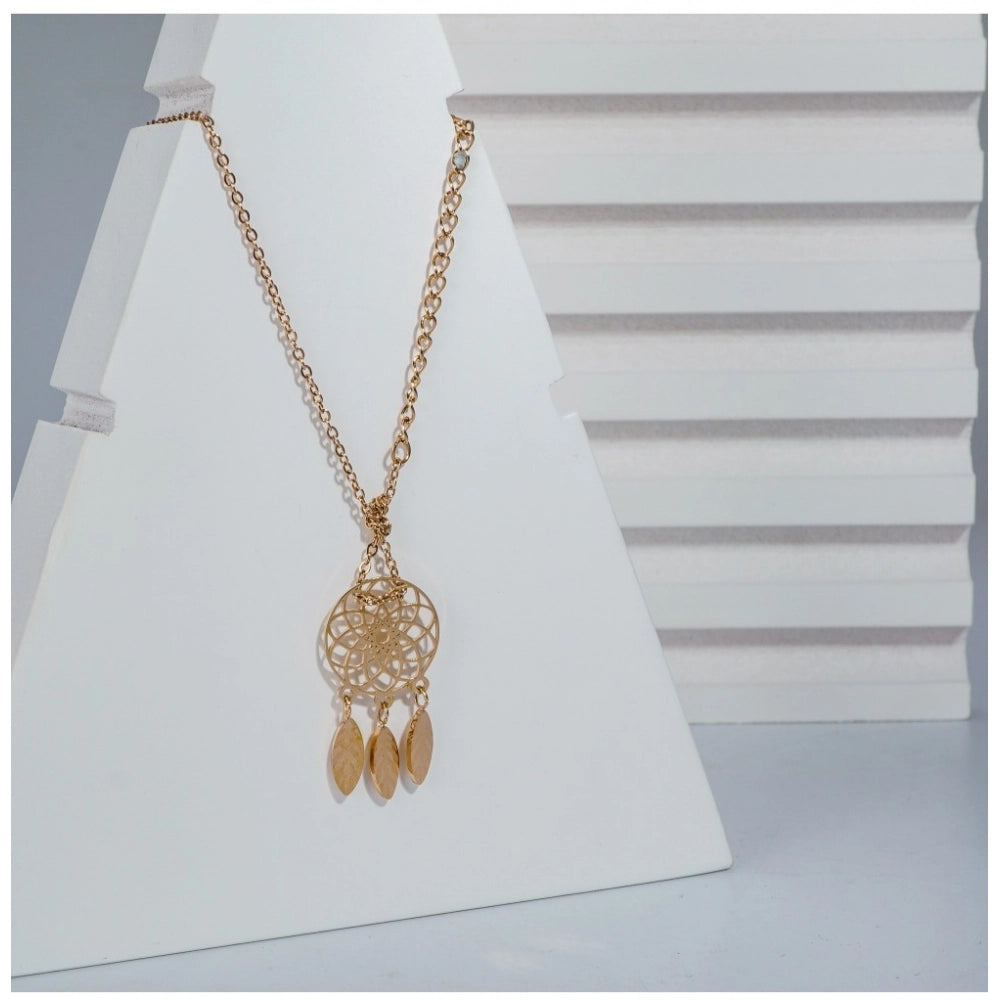 Gold Dream Catcher Pendant Steel Chain - Vkart - View 2