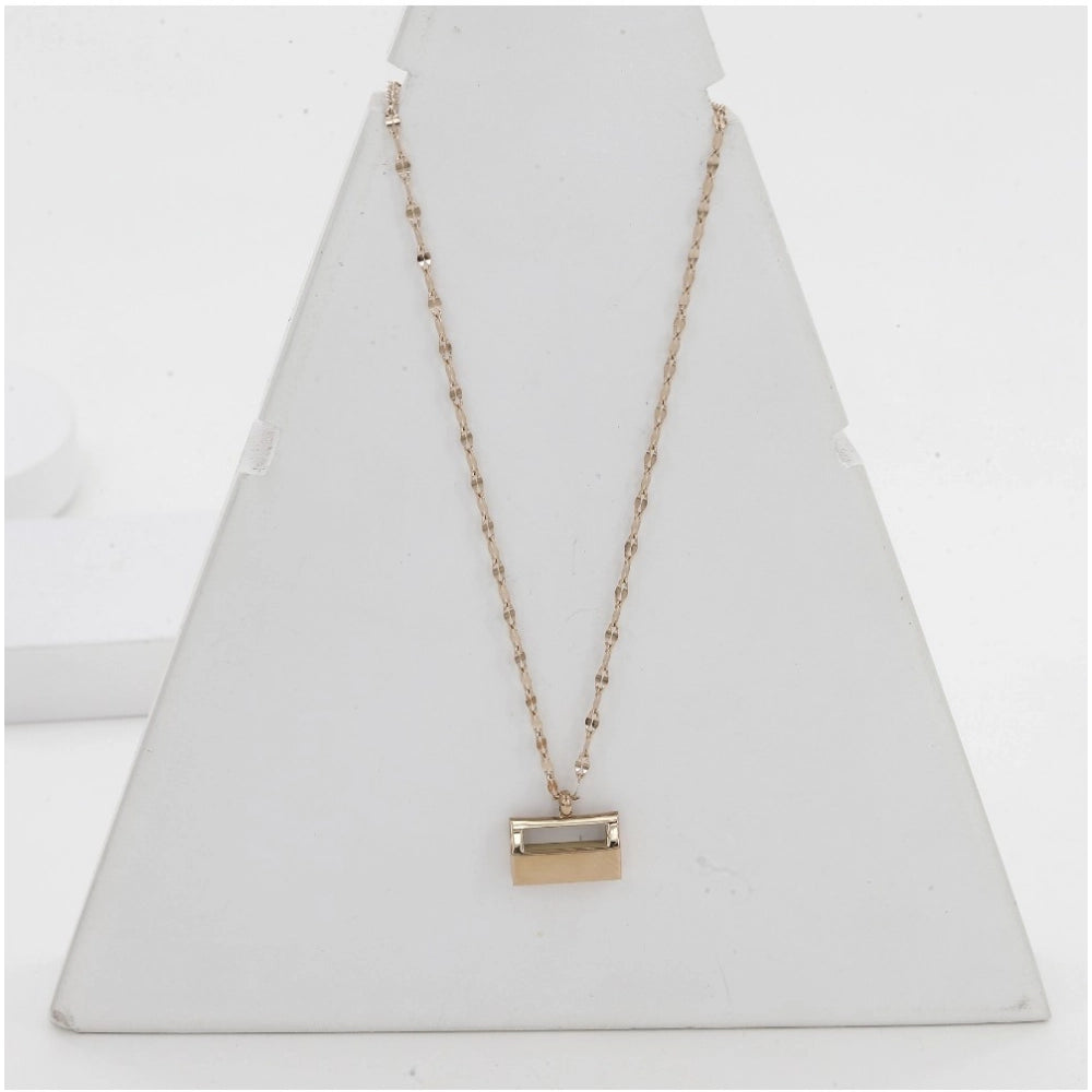 Gold Mini Suitcase Pendant Steel Chain - Vkart