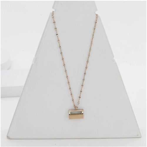 Gold Mini Suitcase Pendant Steel Chain - Vkart