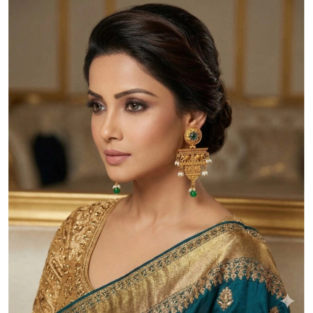Multicolour Gold-Plated Chandelier Earrings - Vkart