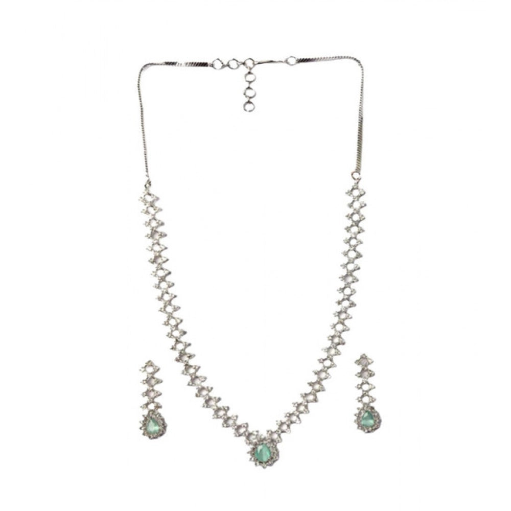 Turquoise Silver-Plated Necklace Set No. 3 - Vkart - View 2