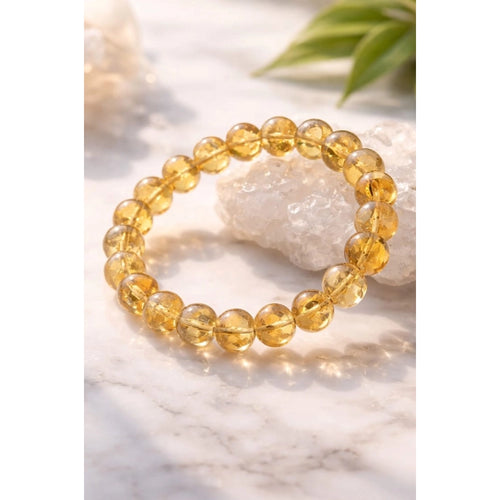 Citrine 8mm Natural Crystal Bracelet - Vkart - View 2