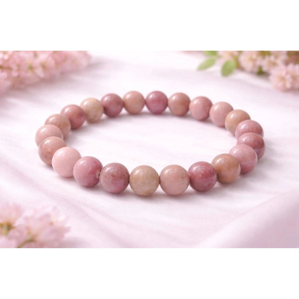 Rhodonite 8mm Natural Crystal Bracelet - Vkart - View 2