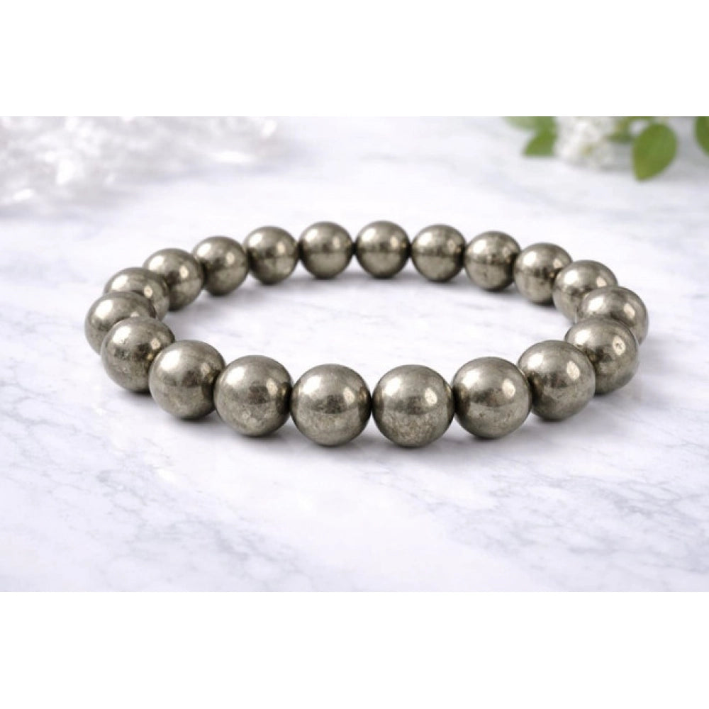 Pyrite 8mm Natural Crystal Bracelet - Vkart - View 2