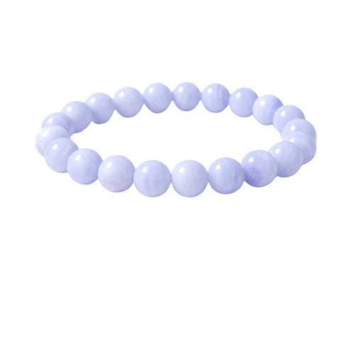 Blue Lace Agate 8mm Natural Crystal Bracelet - Vkart