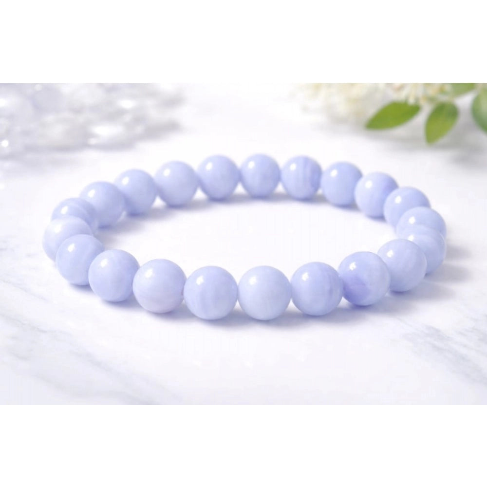 Blue Lace Agate 8mm Natural Crystal Bracelet - Vkart - View 2