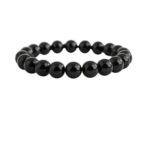 Black Obsidian 8mm Natural Crystal Bracelet - Vkart