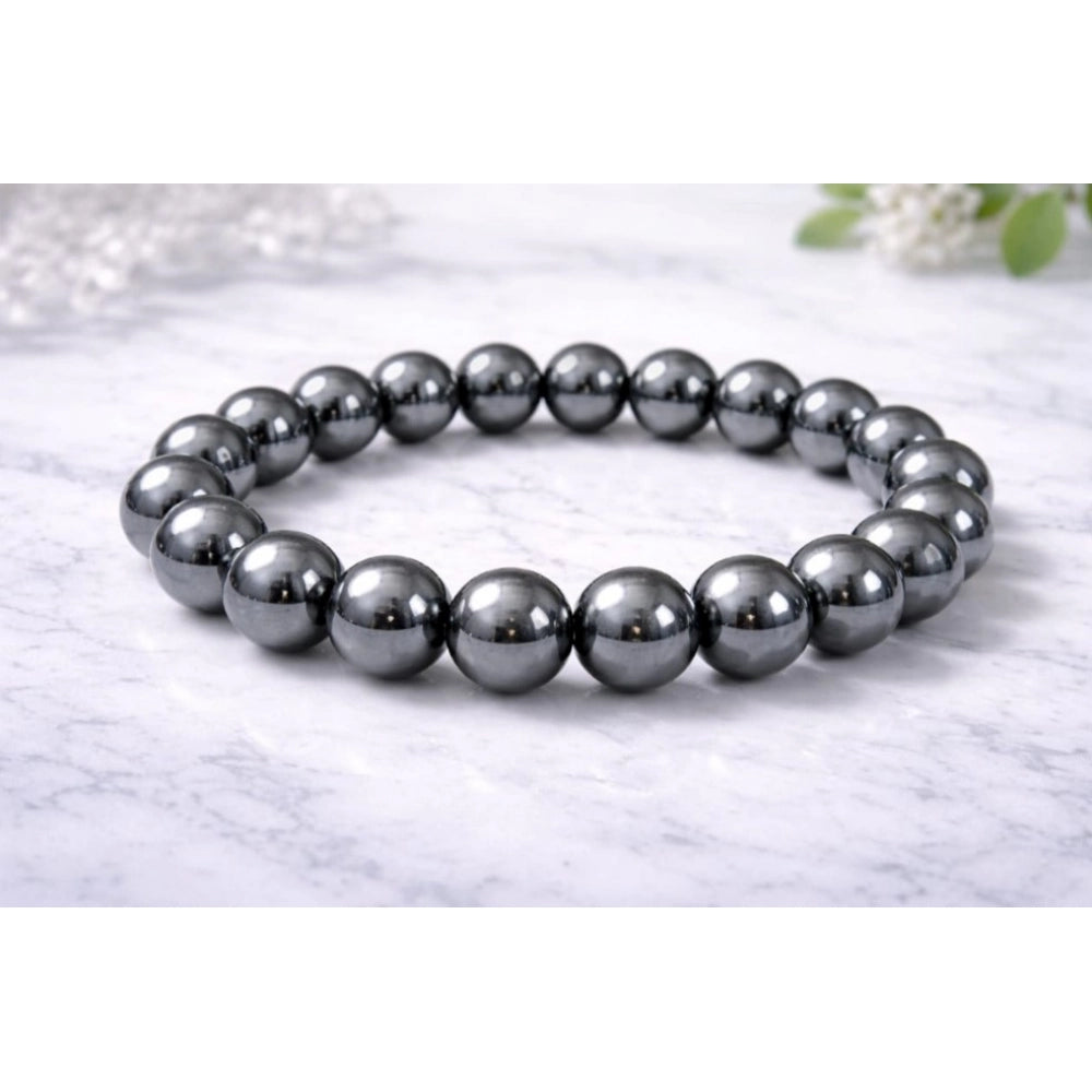 Hematite 8mm Natural Crystal Bracelet - Vkart - View 2