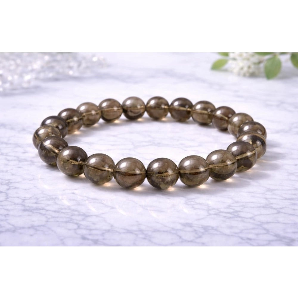 Smoky Quartz 8mm Natural Crystal Bracelet - Vkart - View 2