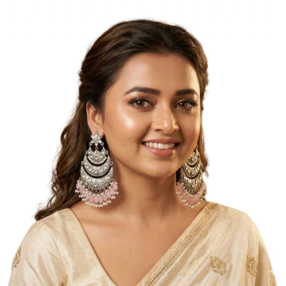 Multicolour Gold-Plated Chandbali Earrings - Vkart - View 2