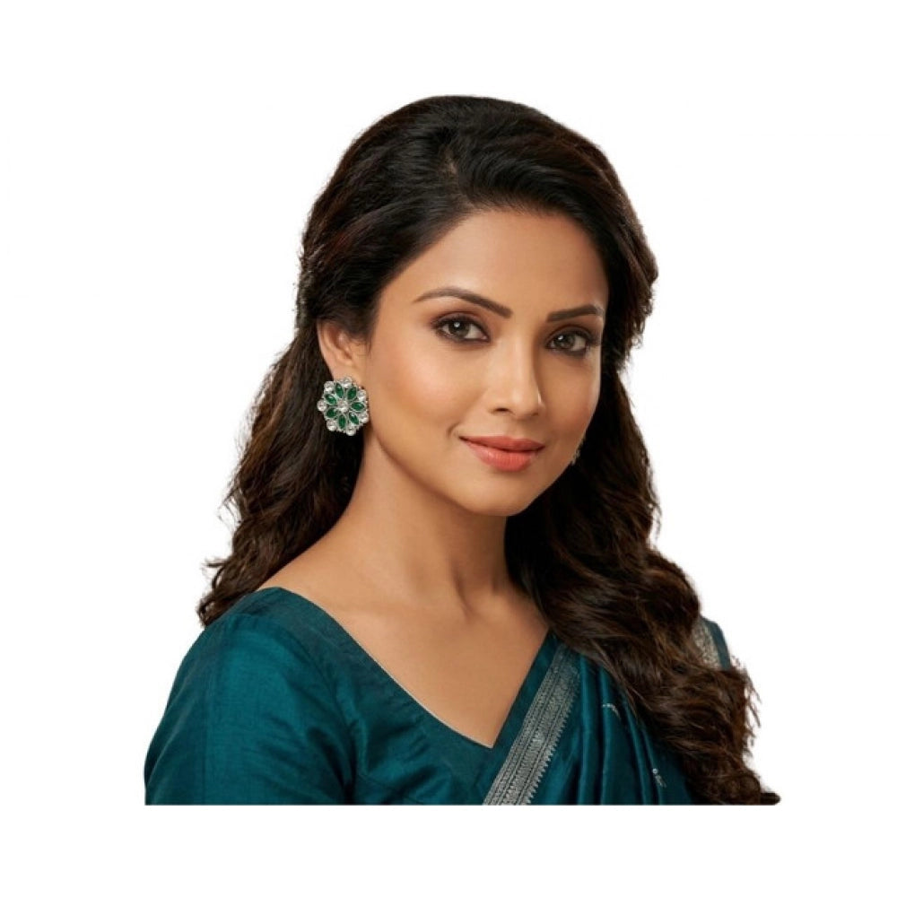 Multicolour Gold-Plated Stud Earrings No. 2 - Vkart - View 2