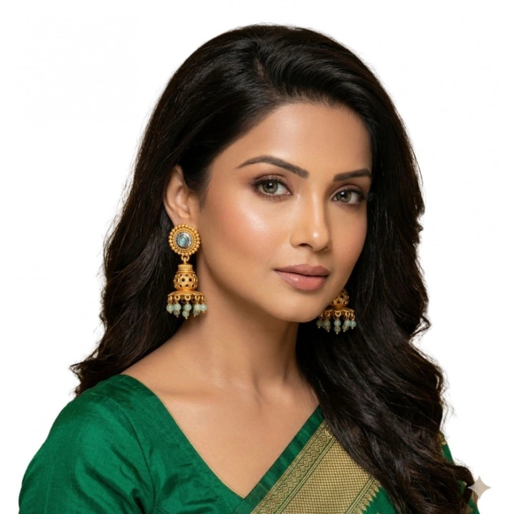 Multicolour Gold-Plated Jhumka Earrings (Pack of 2) - Vkart - View 2