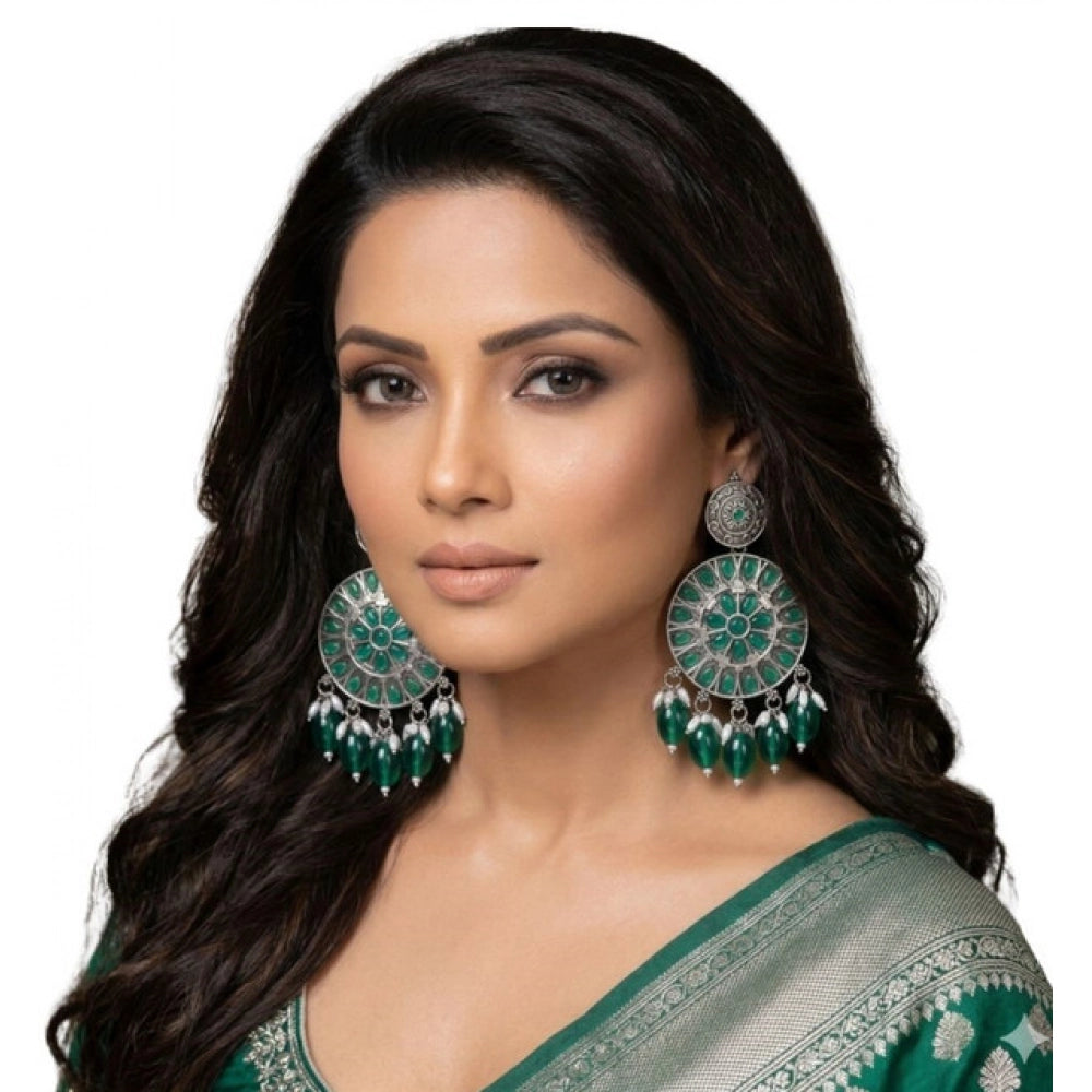 Multicolour Gold-Plated Chandbali Earrings No. 7 - Vkart - View 2