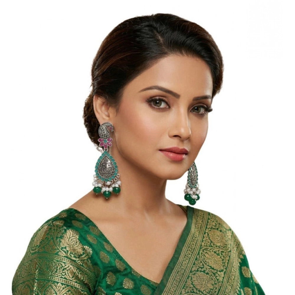Multicolour Gold-Plated Chandbali Earrings No. 8 - Vkart - View 2