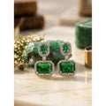 Green Silver-Plated Drop Earrings No. 2 - Vkart