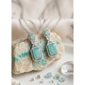 Turquoise Silver-Plated Drop Earrings No. 2 - Vkart