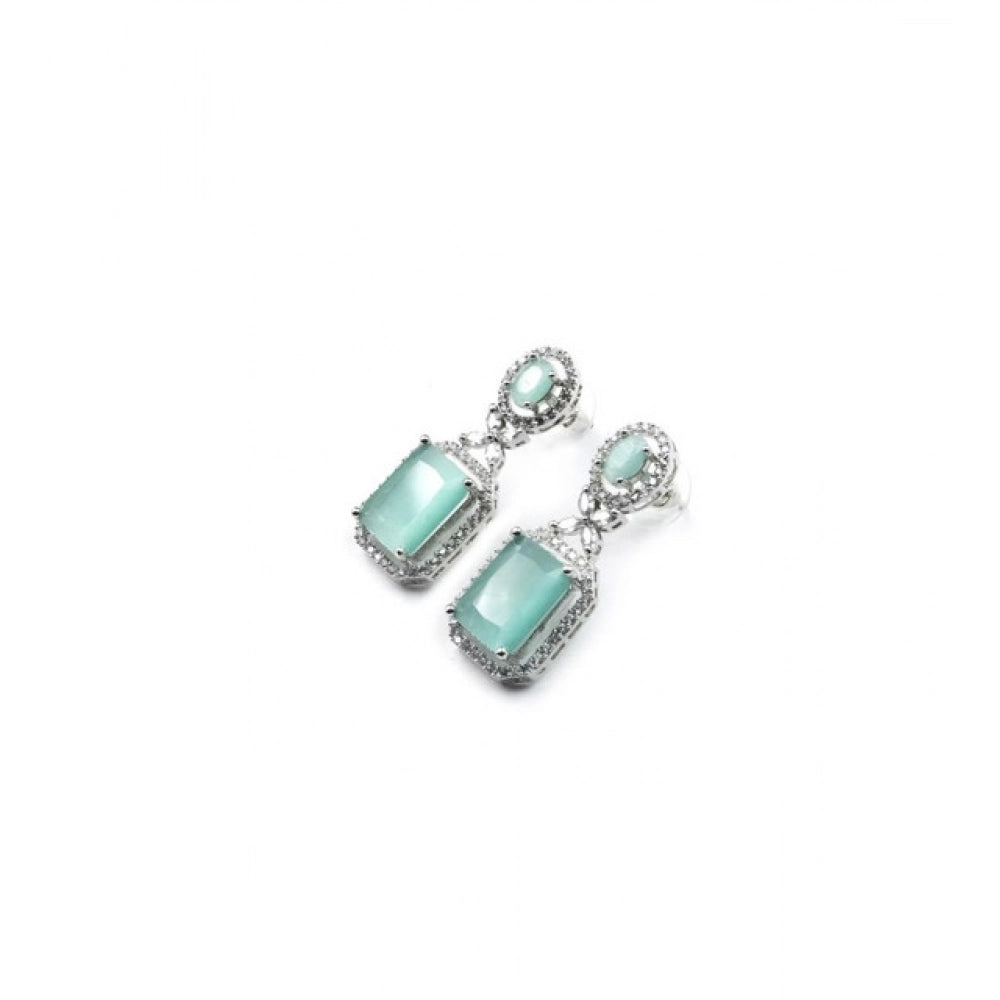 Turquoise Silver-Plated Drop Earrings No. 2 - Vkart - View 5