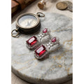 Red Silver-Plated Drop Earrings No. 2 - Vkart