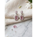 Pink Silver-Plated Drop Earrings No. 4 - Vkart