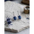 Blue Silver-Plated Drop Earrings No. 2 - Vkart