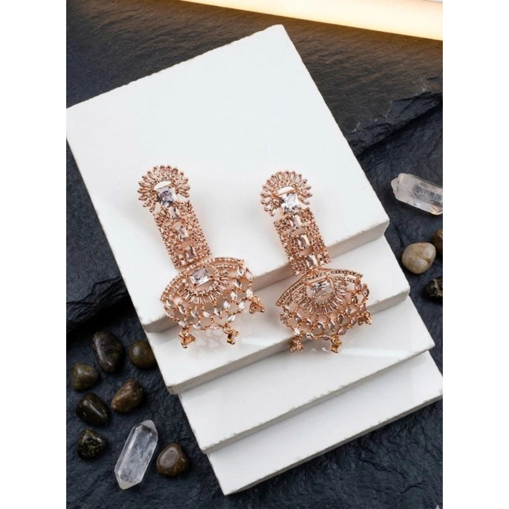 White Silver-Plated Drop Earrings - Vkart