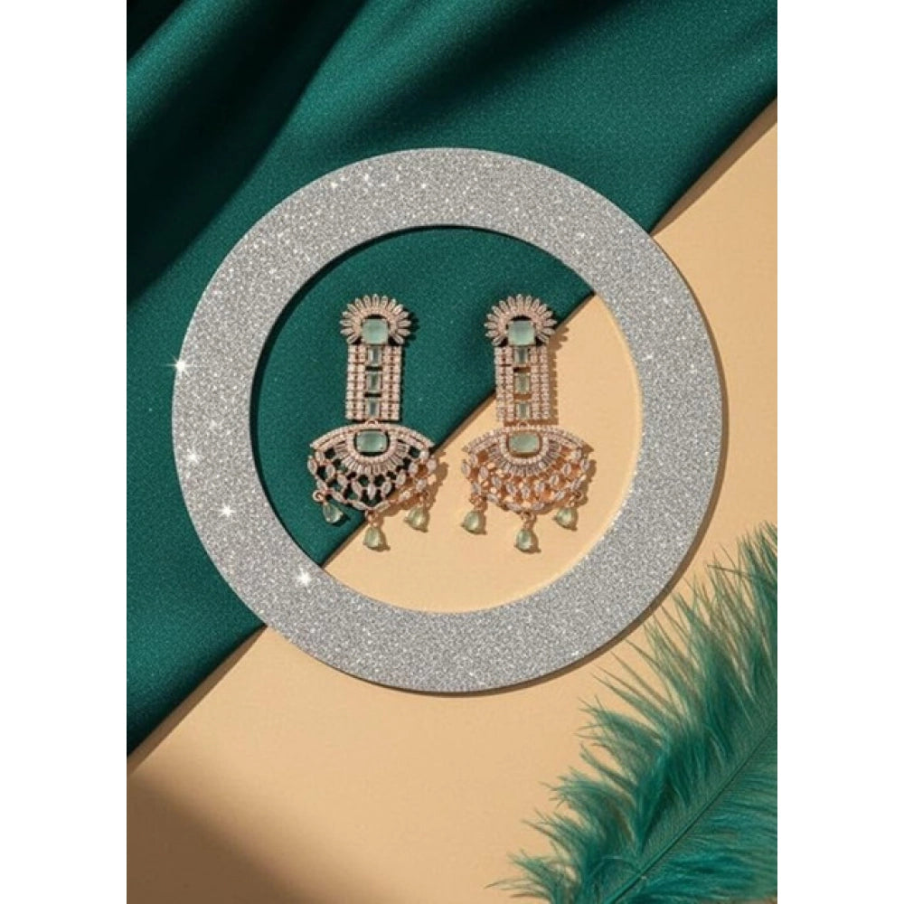 Turquoise Silver-Plated Drop Earrings No. 4 - Vkart - View 3