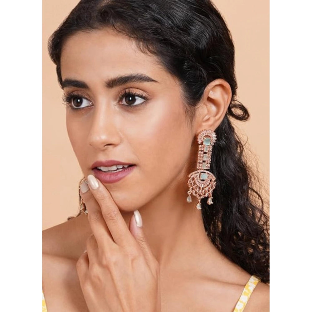 Turquoise Silver-Plated Drop Earrings No. 4 - Vkart - View 4