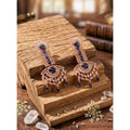 Blue Silver-Plated Drop Earrings No. 3 - Vkart
